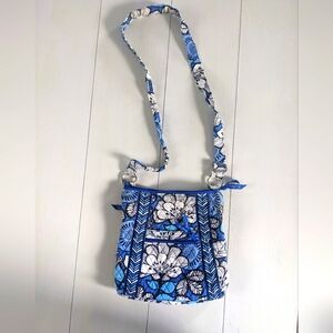 Vera Bradley Blue/White/Black Floral Medium Crossbody Purse